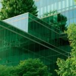 Net Zero building and trees