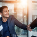 A happy handshake after discussing the oppurtunities of venture debt and other innovative loan options for SMEs